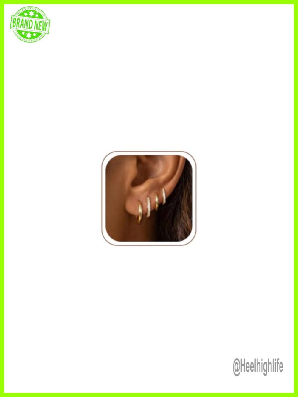 Small Gold Hoop Earrings Set 4 Pair 14k Gold Plated Hypoallergenic Zirconia